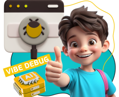 Тестирование & Vibe Debug. Охотники за багами - КИБЕРшкола программирования для детей, компьютерные курсы для школьников, начинающих и подростков - KIBERone г. Приозерск