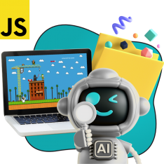 Язык программирования JavaScript + AI. Проектное обучение + геймификация + AI-помощники - КИБЕРшкола программирования для детей, компьютерные курсы для школьников, начинающих и подростков - KIBERone г. Приозерск